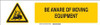 BRADY SPC ABSORBENTS 140810 SLIDER INSERT BE AWARE MOVING EQUIPMENT