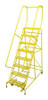 COTTERMAN 1508R2632A3E10B4W4C2P6 ROLLING LADDER,STEEL,110IN. H.,YELLOW