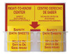 ACCUFORM SIGNS SBZRS335 RIGHT-TO-KNOW CENTER BILINGUAL 24 IN H