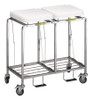 R B WIRE PRODUCTS INC. 684NB LAUNDRY HAMPER CART 2 COMP GRAY 7 CU FT