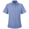 RED KAP SP25LB SS S WMNS LT BLUE SHIRT 65/35 POPLIN S/S S