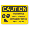 LYLE LCU3-0186-RA_14x10 CAUTION SIGN RECYCLED ALUMINUM 10 IN H