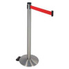 RETRACTA-BELT 304SS-RD BARRIER POST RED BELT W/WHEELS SLOPED