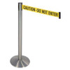 RETRACTA-BELT 330SASS-CAU BARRIER POST SATIN SS GRAY YLW/BLK TEXT