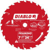 FREUD D0724X DIABLO FRAMING BLADE, 7.25-IN., 24-TEETH