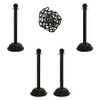 MR. CHAIN 71303-4 BARRIER POST KIT,41"H,BLACK,PLASTIC POST