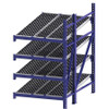 UNEX ROLLER RACK RR99S2W4X6-A GRAVITY RACK ADD-ON 84 H 48 W 72 D BLUE