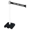 RETRACTA-BELT 332PWH-TLC BARRIER POST BLACK POST BLACK/WHITE BELT