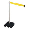 RETRACTA-BELT 332SA-YW BARRIER POST SATIN SS YELLOW BELT SQUARE
