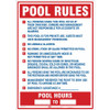 CONDOR USA INC 444M44 SAFETY POOL RULES SIGN 28 H 20 W