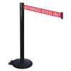 RETRACTA-BELT 335BA-AAO BARRIER POST BLACK W/WHEELS 3 IN BELT W