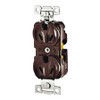 BRYANT 5762 RECEPTACLE BROWN 15A BACK/SIDE 2 POLES