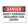 LYLE LCU4-0516-RD_14X10 REFL DECAL DANGER BODY HARNESS 14 X10 