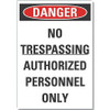 LYLE LCU4-0588-RD_5X3.5 NO TRESPASSING DANGER RFLCT LBL,3.5X5IN