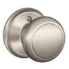 SCHLAGE F170 AND 619 SINGLE DUMMY, ANDOVER KNOB, SATIN NICKEL
