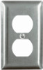 PASS & SEYMOUR SS8CC50 WALL PLATE, DUPLEX OUTLET, STAINLESS STE