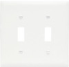 PASS & SEYMOUR TPJ2WCC10 WHITE 2-TOGGLE NYLON WALL PLATE