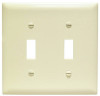 PASS & SEYMOUR TP2ICC30 IVORY 2-TOGGLE NYLON WALL PLATE