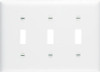 PASS & SEYMOUR TP3WCC12 WHITE 3-TOGGLE OPENING NYLON WALL PLATE