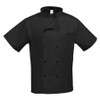 FAME FABRICS 30716 CHEF COAT CLASSIC BLK C10PS S/S XL