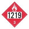 LABELMASTER ZT2-1219 FLAMMABLE LIQUID PLACARD 1219 PK25