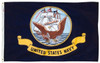 VALLEY FORGE FLAG CO 35236910 3'X5' PRINTED NYLON NAVY FLAG,USA
