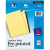 AVERY 11350 BLACK LTHR TAB DIVIDERS,26 TABS,BUFF