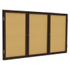 GHENT PN34872K TACKBOARD, 48"X72",3-DOOR,WOOD FRAME