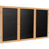 GHENT PW33672B-BK LETTERBOARD, 36"X72",3-DOOR,WOOD FRAME