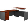 BUSH INDUSTRIES SRC125HCSU 72W X 30D SIT TO STAND L DESK WITH MOBIL