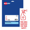 AVERY 83080 AVERY  DECALS,"THIS AREA SANITIZED", WAL