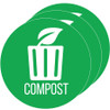 HLS COMMERCIAL HLSKERCCOMP3 VINYL COMPOST DECAL STICKER SET, UV,PK 3