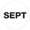 TAPE LOGIC DL6731 1" CIRCLE - "SEPT" (WHITE) MONTHS OF THE