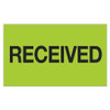 TAPE LOGIC DL1223 3" X 5" - "RECEIVED" (FLUORESCENT GREEN)