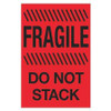 TAPE LOGIC DL1192 4" X 6" - "FRAGILE - DO NOT STACK" (FLUO