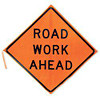 USC H-5493 ROLL-UP TRAFFIC SIGN - 48", ROAD WORK AH