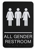 USC S-23691BL PLASTIC RESTROOM SIGN - ALL GENDER, BLAC