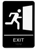 USC S-22034BL PLASTIC ACCESS SIGN - "EXIT", BLACK