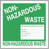 USC S-23852 "NON-HAZARDOUS WASTE" LABEL - 6 X 6"