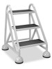 USC H-969GR STEEL STEP LADDER - 3 STEPS, GRAY