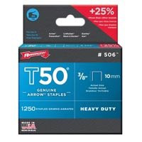 ARROW FASTENER CO 50624/506 3/8IN STAPLES 1250/BOX