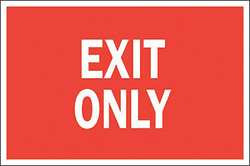 BRADY SPC ABSORBENTS 22494 EXIT SIGN,7X10",R/WHT,EXIT ONLY,ENG