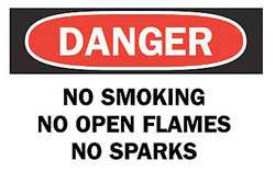 BRADY SPC ABSORBENTS 42659 DANGER NO SMOKING SIGN,7X10",ENG,TEXT