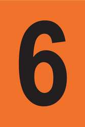 BRADY SPC ABSORBENTS 5910-6 REFLECTIVE NUMBERS AND LETTERS,6,PK25