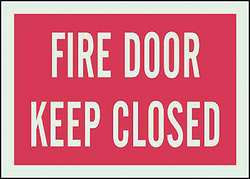 BRADY SPC ABSORBENTS 90943 FIRE DOOR SIGN,7X10",WHITE/RED