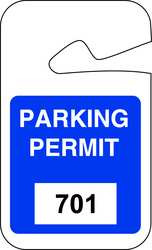 BRADY SPC ABSORBENTS 96268 PARKING PERMITS REARVIEW WHT/BLUE PK 100