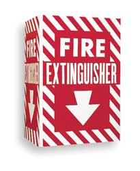 BRADY SPC ABSORBENTS 96908 FIRE EXTINGUISHER SIGN 12X18 WHT/R