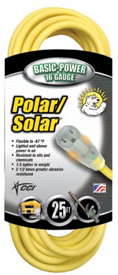 COLEMAN CABLE 01287 16/3 25' SJEOW POLAR/SOLAR EXTENSION COR