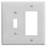 COOPER WIRING 2153W-BOX 2G WHT TOGGLE/ROCKR PLATE