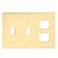 COOPER WIRING 2158V-BOX 3G 2TOGGLE/DUPLEX RECPT PLATE